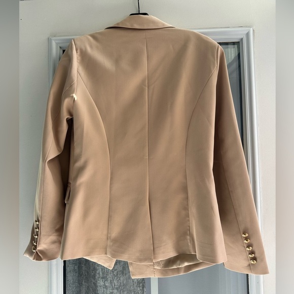 Women’s Tan Beige Double Breasted Blazer | M - Picture 4 of 5